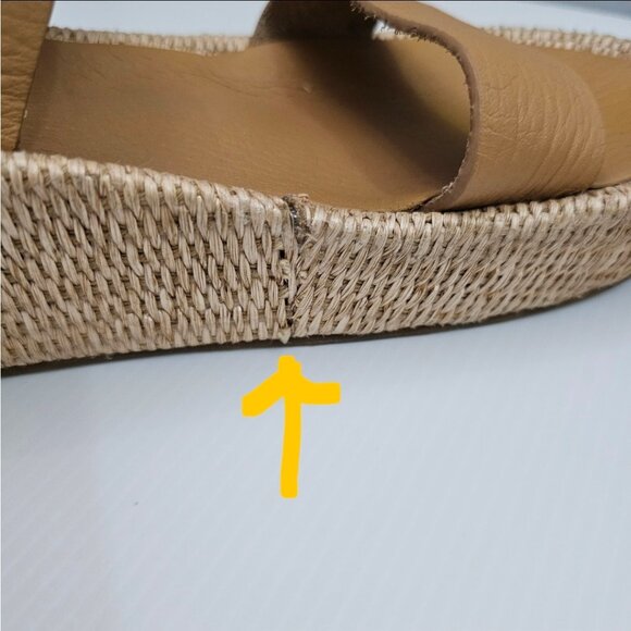 Pedro Garcia Lacey Flatform Sandal Women EU 41 Tan Beige Leather Raffia Platform - Picture 12 of 16